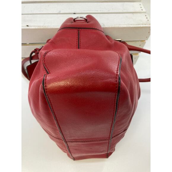 MICHAEL KORS, LARGE RED PEBBLED LEATHER CROSSBODY (ASIS) - Picture 8 of 15